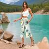 Women's High Waist  Printed Casual Trousers Workout Pants 3/4 Pants