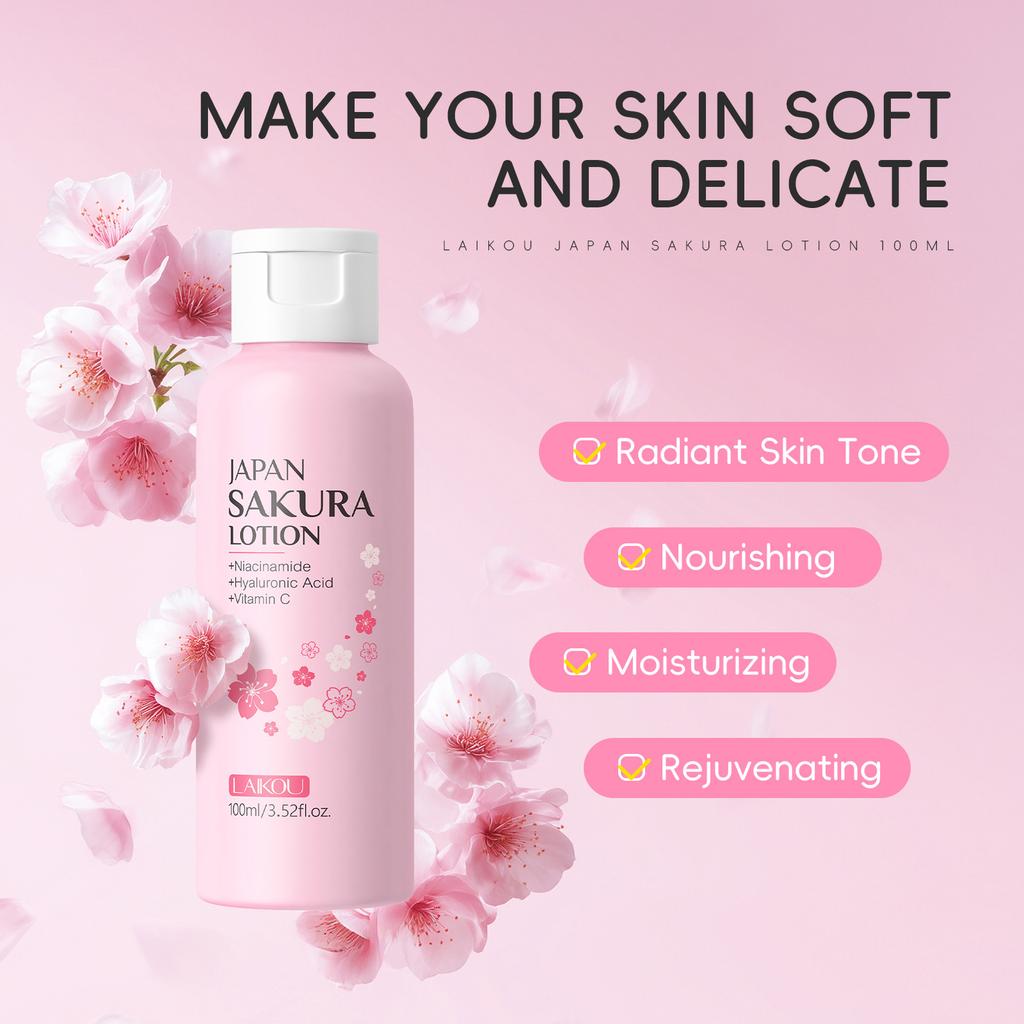 LAIKOU Sakura Balsam do Twarzy Nawilżająca Esencja Zwęża Pory Naprawczy Poprawia Elastyczność Skóry 100ML