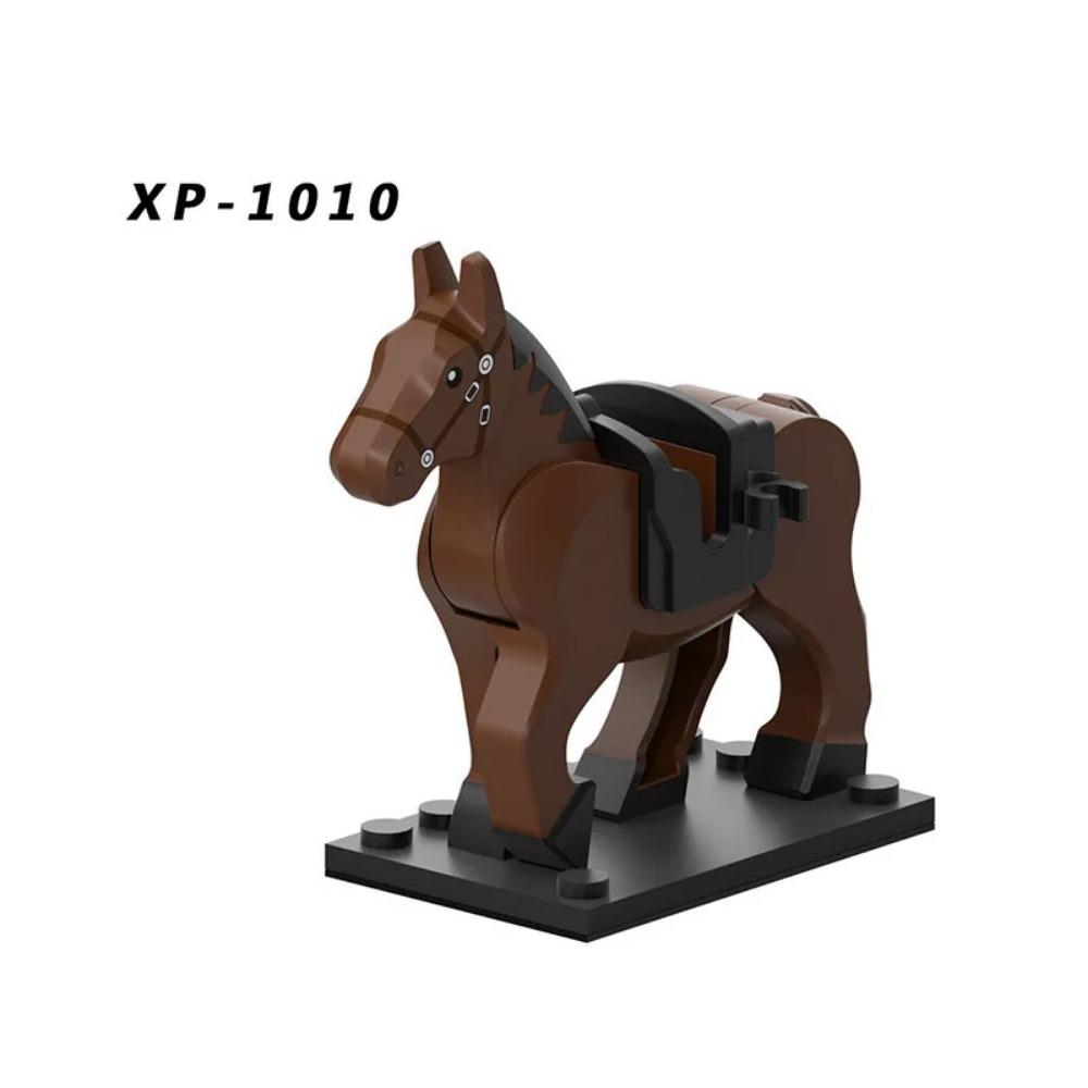 Militära Medeltida Byggklossar Soldatfigurer Riddare Utrustning Djurtillbehör Fäste Rüstning Krigshäst Miniklossar MOC