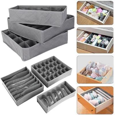 3PCS Foldable Underwear Bra Fabric Socks Box Storage Organizer Drawer Dividers