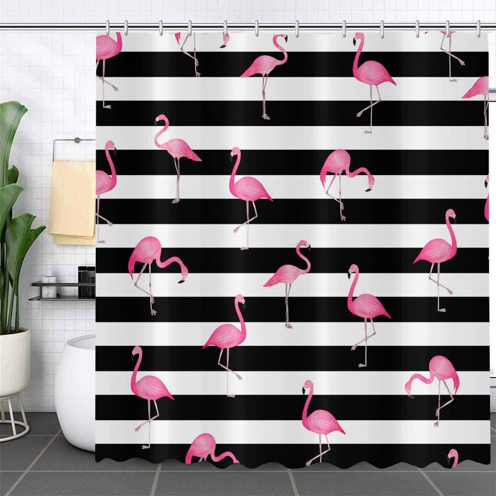 Tropical Leaves Shower Curtains, Palms Monstera Banana Leaf Green Plant Botanical Bathroom Curtains Bathtub Home Decor Machine