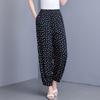 Woman Summer High Waist Pants Plus Size Elastic Waist Floral Lantern Pants