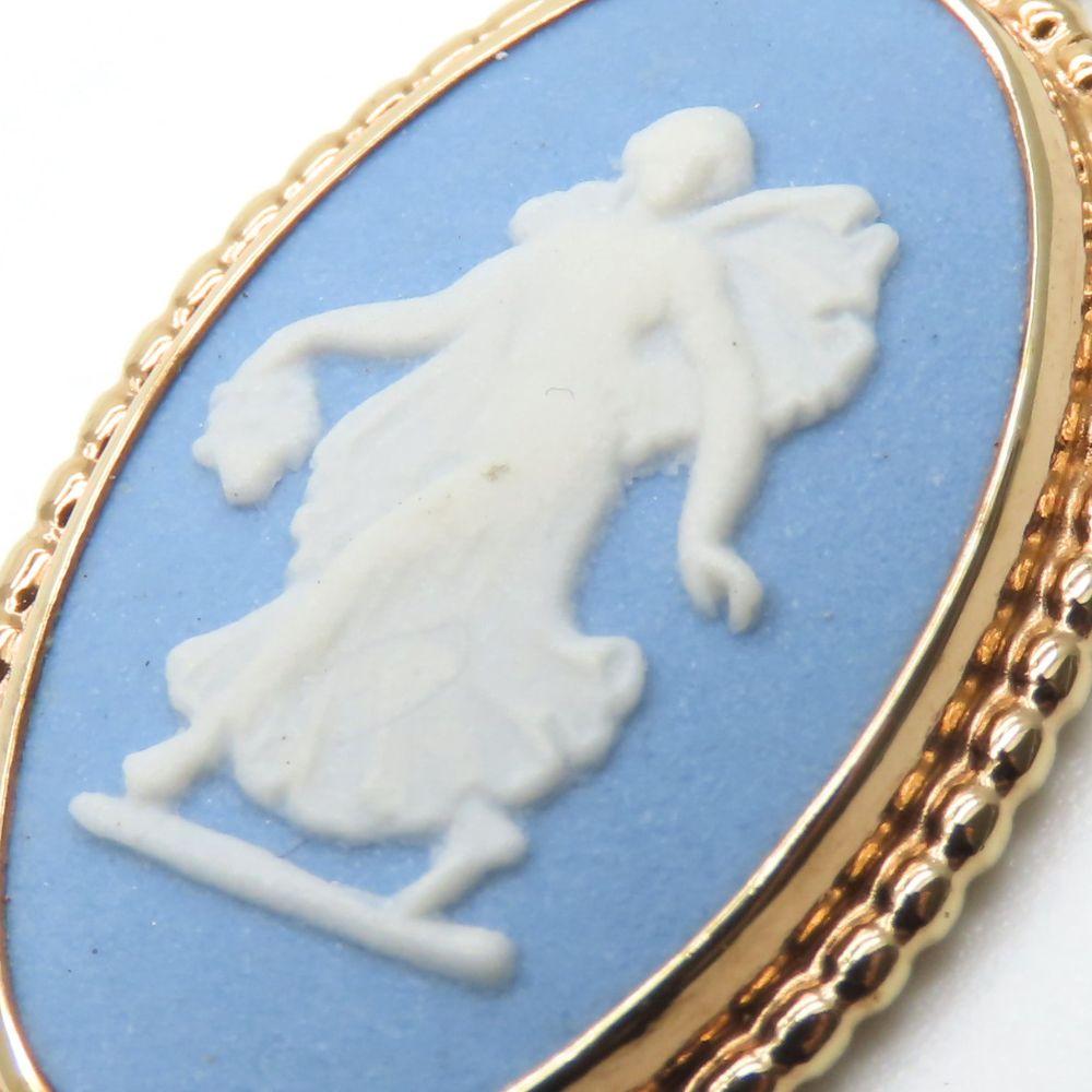 Used Wedgwood Necklace metal 3.8g gold blue plating