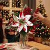 UV Resistant Artificial Poinsettia Bouquet Lush Leaves Xmas Faux Poinsettia  Christmas