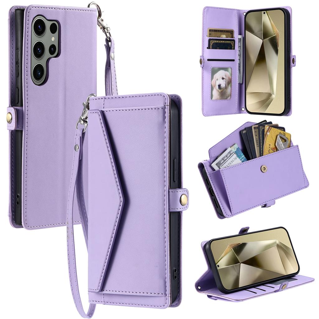 Crossbody Kartenfach Portemonnaie Lederhülle Für Samsung Galaxy S24 Ultra S23 Plus S22 S21 A55 A25 A15 A35 A16 Riemen Tasche Abdeckung