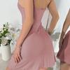 Sexy Elegant Summer Nightgown for Women Lace Trim Ribbed Jacquard Slim Fit Sleepwear Pajama Dress