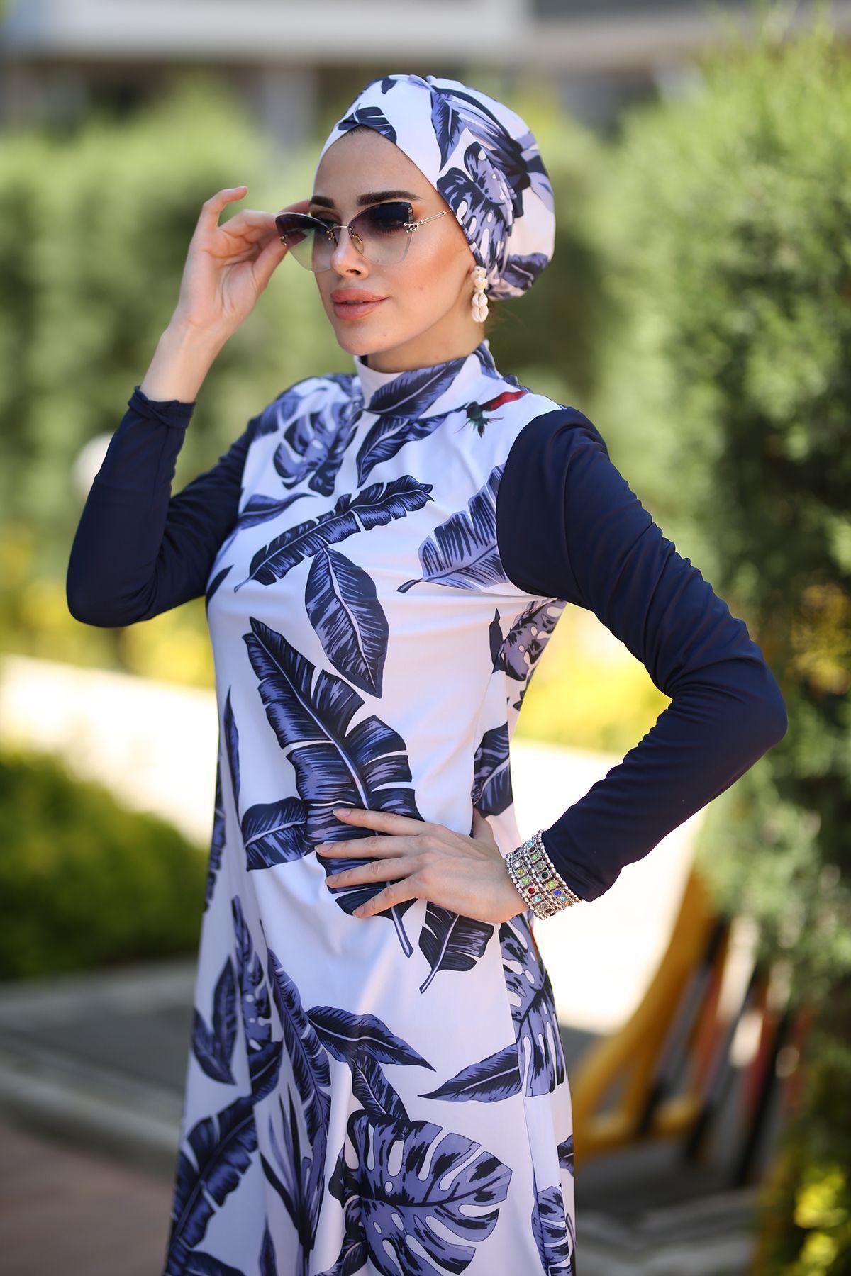 

Жіночий мусульманський скромний ісламський повне покриття Burkini Beach Swimwear Costume Swimwear Hijab Beachwear Swimsuit M