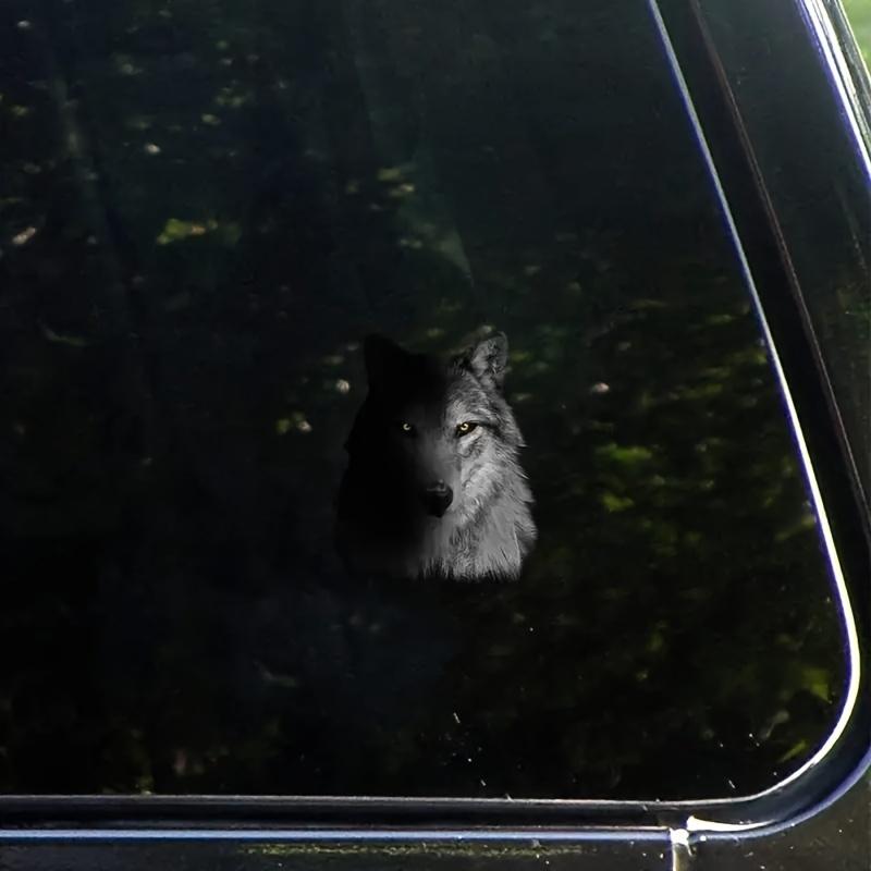 3D lup model auto autocolante impermeabile pentru DIY Auto Window Cool Sunscreen vinil decals animal vehicul decorare