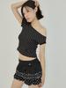 Asula Lace Dot Cancan Skirt (Black)