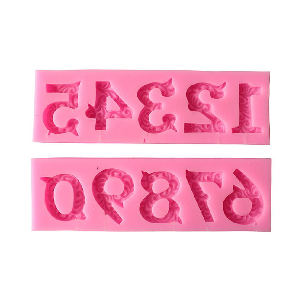 Silicone Mold 3D 0-10 Number Shape Cookie Chocolate Kitchen Baking Mould Fondant Decorating Tools