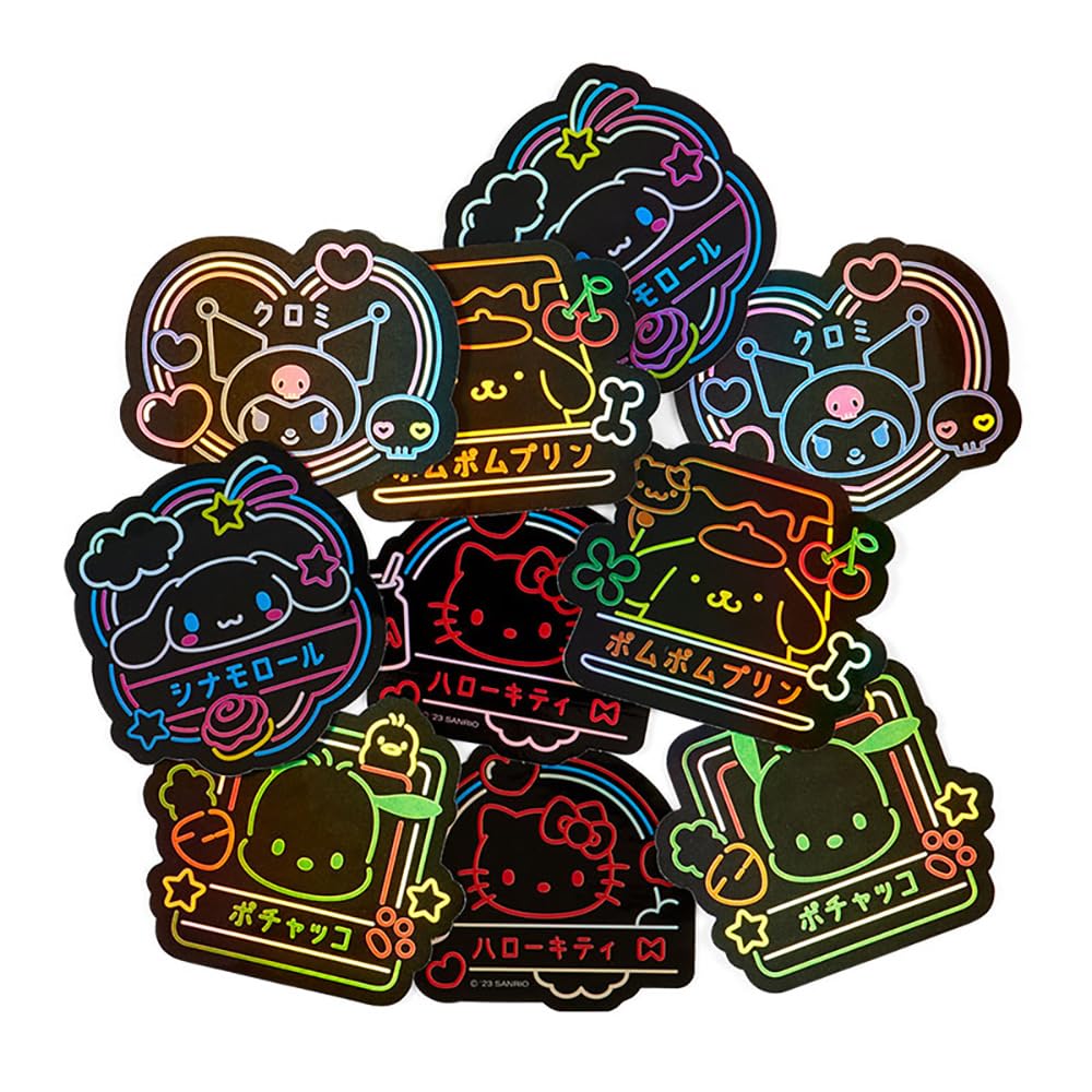 Sanrio Sanrio Characters Sticker Set Vivid 563331 (Sanrio Neon)