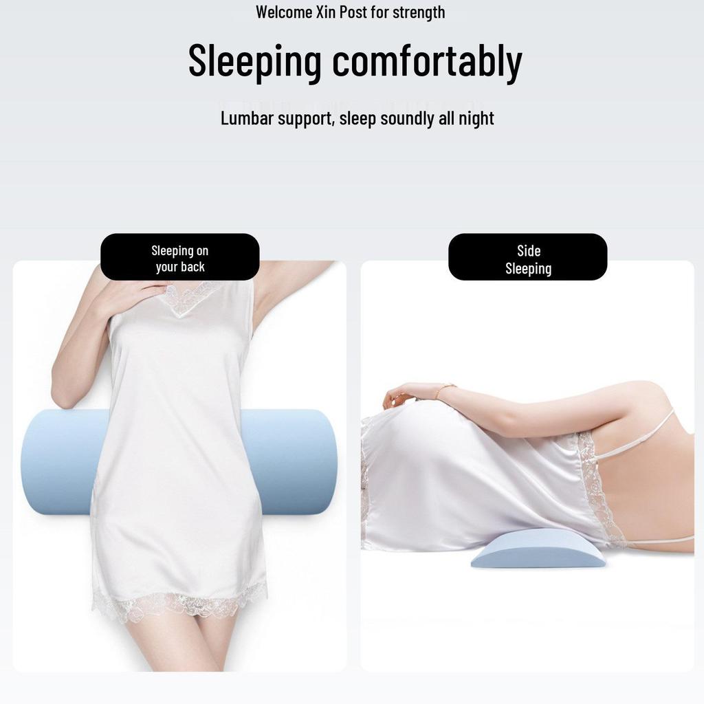 Lumbar Support Pillow for Sleeping - Ergonomic Waist Cushion for Spine Alignment and Comfort