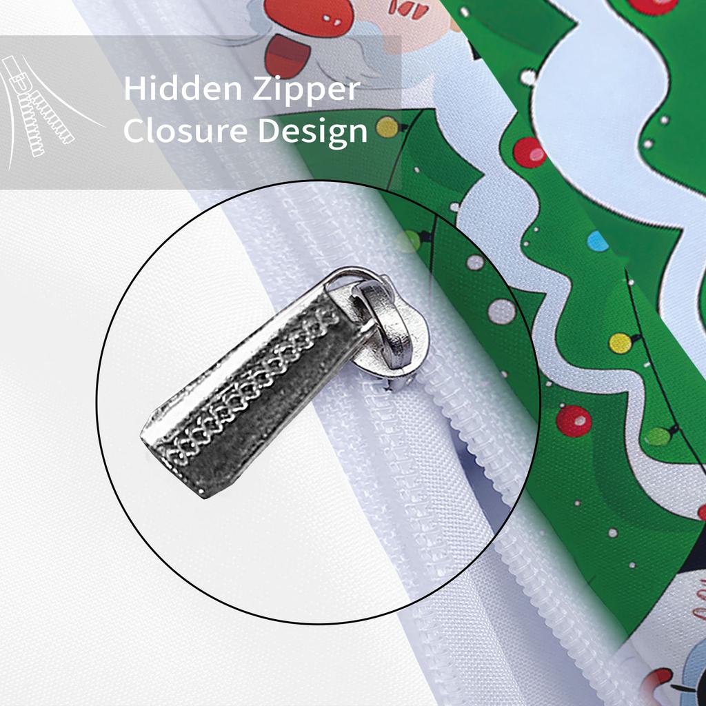 3pcs Cartoon Santa Claus Printed Chipless Quilt Set with Multiple Sizes Soft Bedroom and Dormitory Decoration Machine Washable