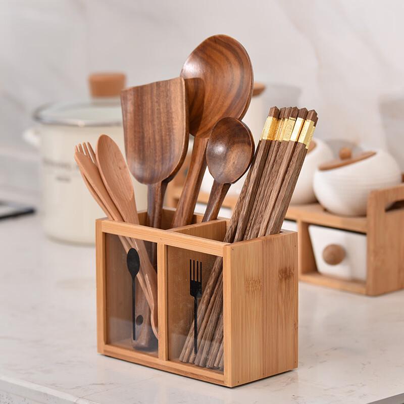 Bamboo Chopstick & Utensil Holder