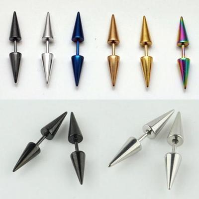 1 Paar Herren Damen Mode Punk Rock Nieten Spike Edelstahl Ohrstecker