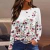 Women's T-shirt 3D Printing Gradient Floral Print Fashion Long Sleeve Round Neck Regular Tops Holiday Weekend Spring and Autumn