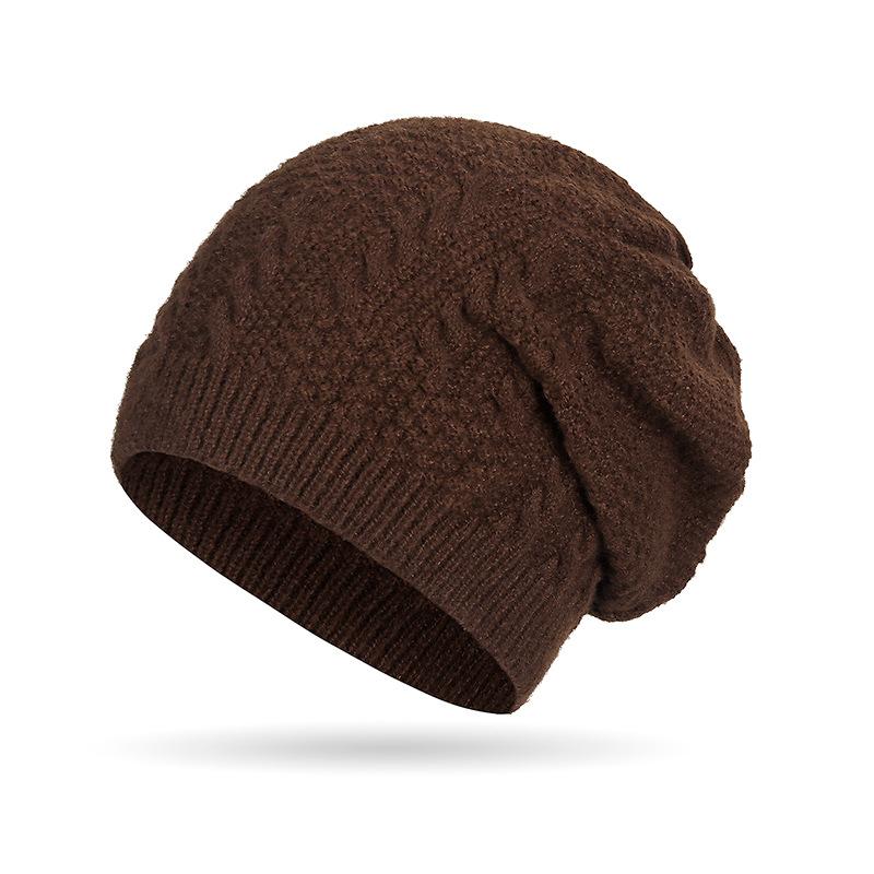 Autumn Winter Women Men Twist Knitted Cap Outdoor Pullover Cap