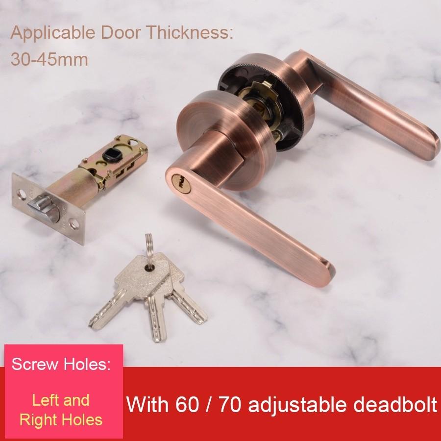 Handle Door Lock Set Room Door Adjustable Solid-state Lock Bedroom Door Lock Tubular Lever Lock Aluminum Alloy Door Lock