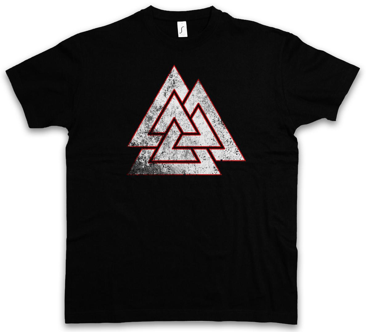 WOTAN VALKNUT SYMBOL T-Shirt Mens Womens Tees Top Celtic Paganism Wotan Thor Vikings Knot T Shirt Mens Womens Tees Top M