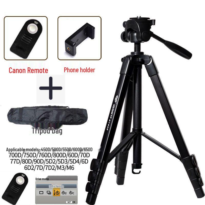 Aluminum Alloy DSLR Camera & Phone Tripod for Selfies, Videos, Photography, and Live Streaming.
