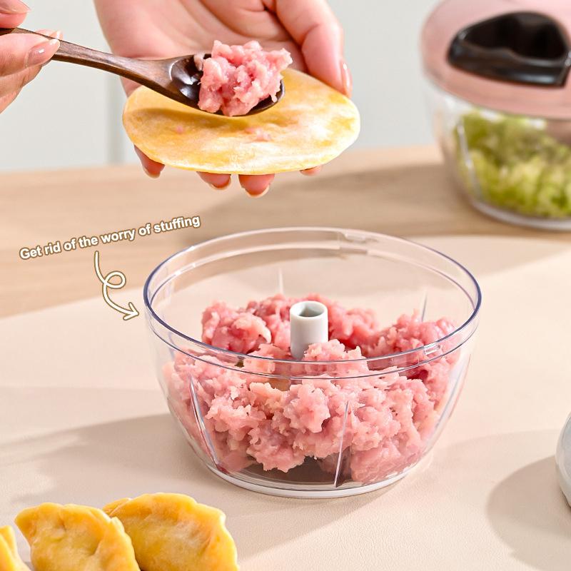 Picadora de Carne Manual 500/900ml Picador de Ajo Giratorio Prensa Trituradora de Ajo Cortador de Verduras Cebolla Accesorios de Cocina