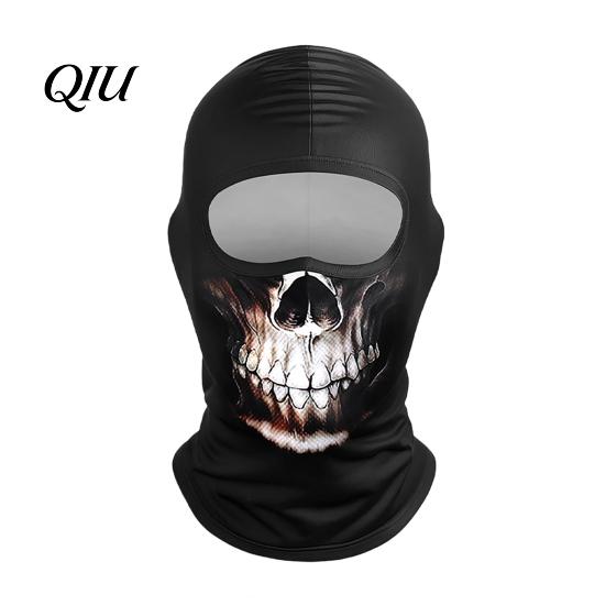 Cold Weather Neck Gaiter Skull Print Face Mask for Motorcycle Riding, Windproof Velvet Ski Balaclava, Cover Outdoor Sports Cycling Thermal