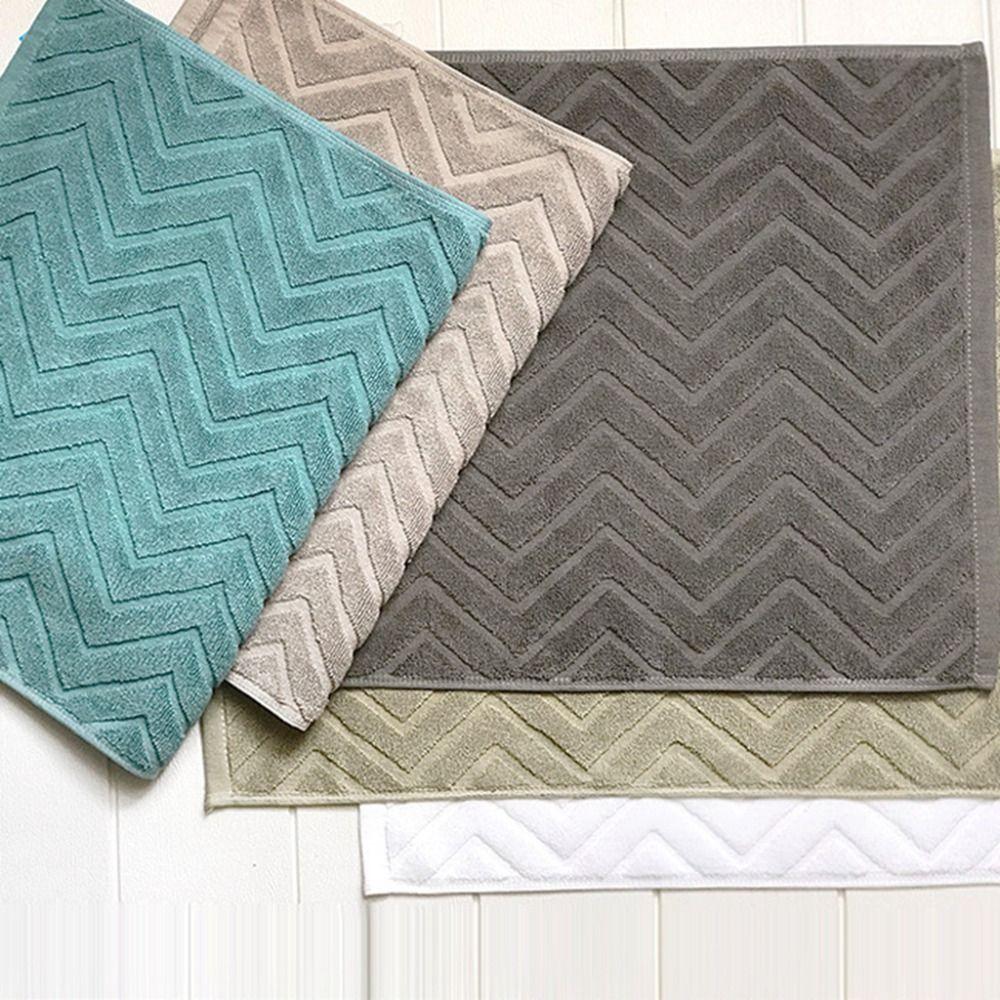 3D Cotton Bathroom Mat Jacquard Feet Towel Yoga Mat Wave Stripe Floor Towel SPA