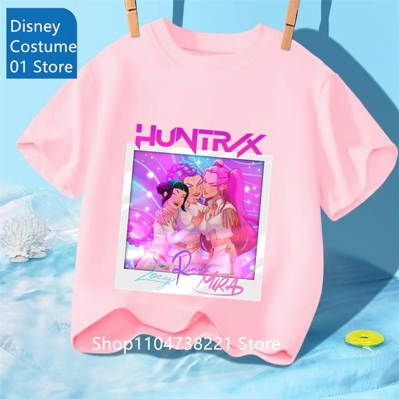 Toddler Girl Clothes Kpop Demon Hunters Cartoon Tee Shirt Funny Gift for Fans Harajuku Cool Kids T-shirts Summer Tops