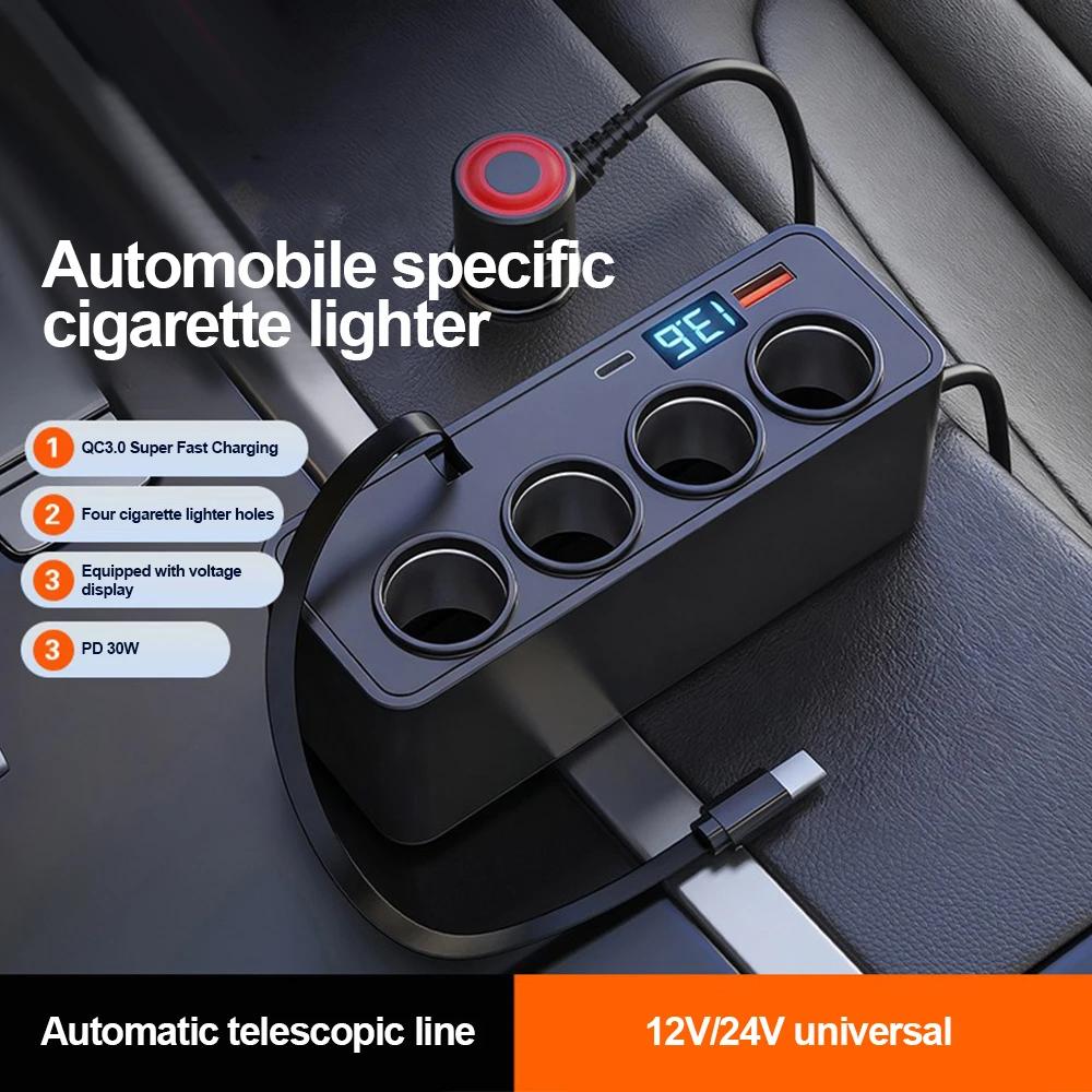 120W Car Charger Splitter Multi Ports PD30W QC3.0 Cigarette Lighter Adapter Car Cigarette Lighter Socket Splitter with Voltage