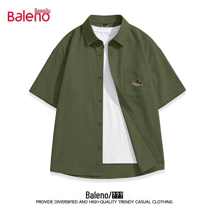 Baleno Men s Sand Washed Short Sleeve Casual Shirt M