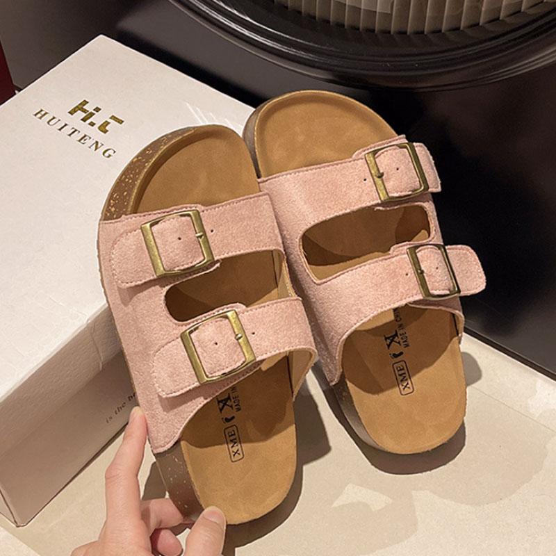 

Fashion Smile Women s Sandals With Belt-buckle New Summer Soft-soled Platform Sandals Roman-style Slippers Popular Slip-on Flat Slippers 35