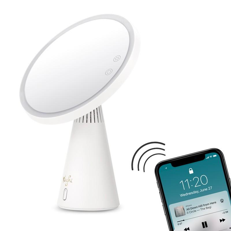3-in-1 Mirror with LED Light and Bluetooth Speaker Be White Yoghi