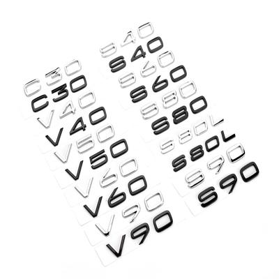 Pegatinas de Emblema Insignia Letras de Maletero Trasero ABS Para Volvo C30 V40 V60 V90 S40 S60 S80 S90 S80L XC40 XC60 XC90 AWD T4 T5 T6