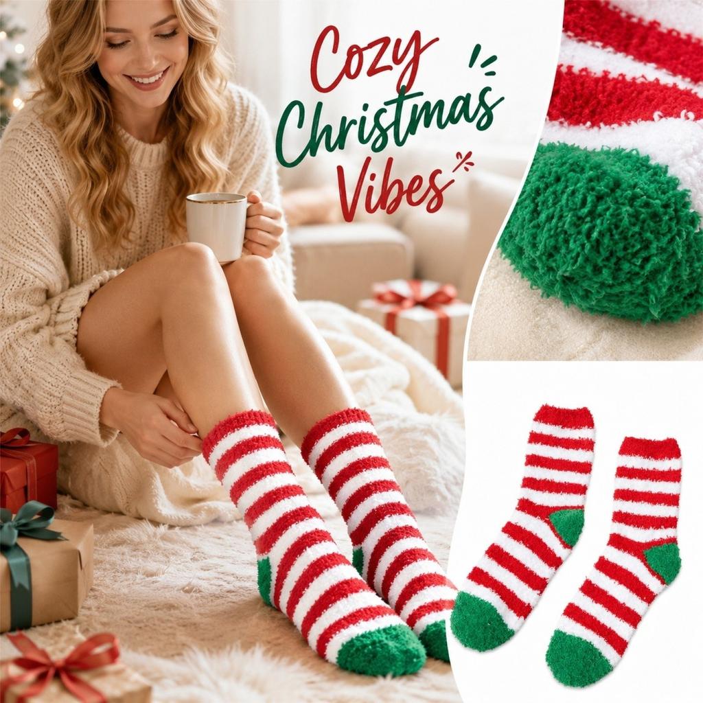 Women's Christmas Mid-Calf Socks with Christmas Tree Pattern, Festive Holiday Socks for Women, Novelty Winter Sock for Daily Wear and Gift Exchange