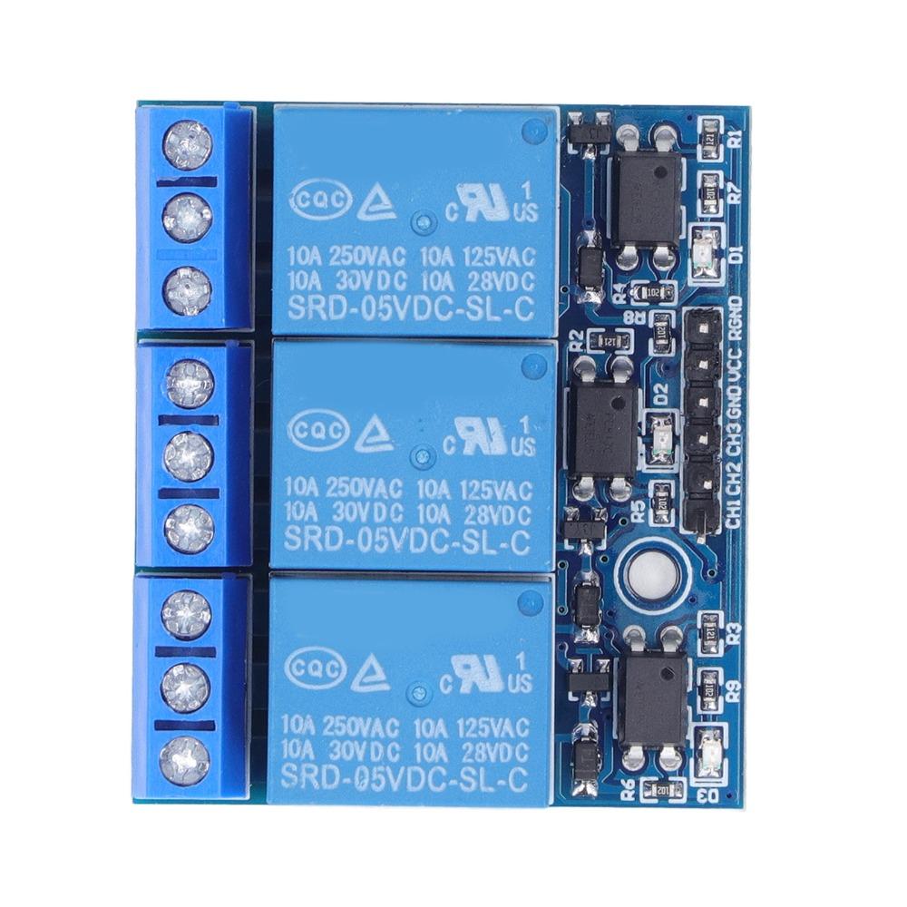 3 Channel 3 Channel Relay Module DC 5V 3.3V Compatible High Low Level Trigger High Voltage Relay Module
