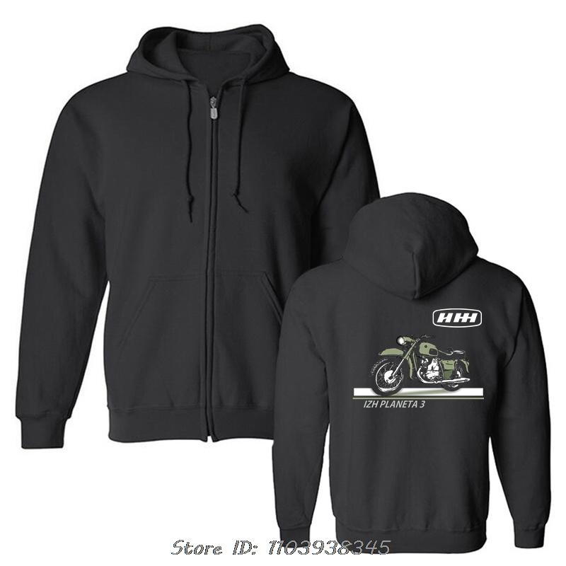 Oversized Hoodie Motorcycle Motorbike Izh Planeta Classic Ussr Retro Cccp Hoody Tops Streetwear Cotton Pullover zip up Jacket