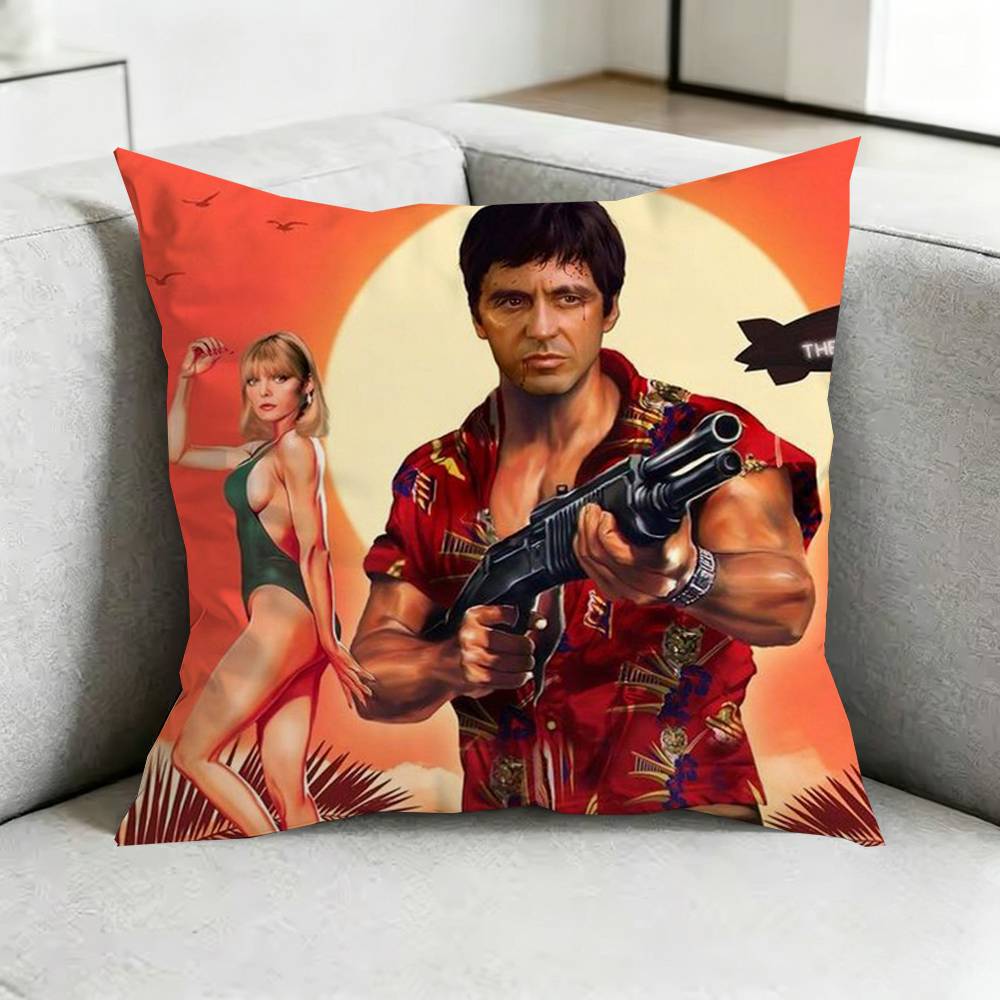 The World Is Yours ScarfacesS Square DoubleSided Printed Pillow Case Bedroom Bedside Pillow Sofa Cushion Cover Gift