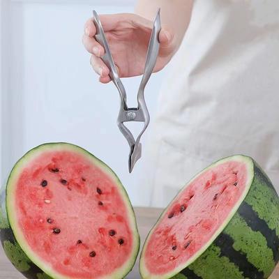 Wassermelonenöffner, Edelstahl-Obstteiler-Werkzeug, Halbierungszange, Wassermelonen-Obst-Klemmzange, Halbierungs-Küchenhelfer