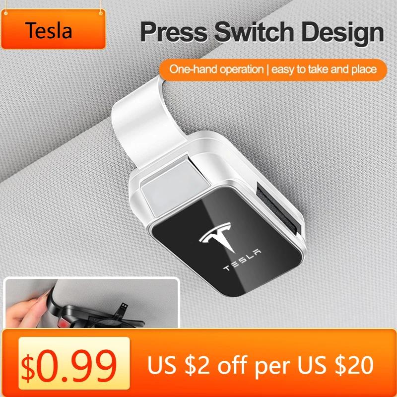 Samolepka na auto Držák na sluneční brýle do auta Tesla Magnetická spona a držák na lístky Příslušenství pro sluneční clonu auta Pro Tesla Model 3 Model S X Model