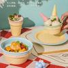 Ceramic Bowls Household 250~750ml Korean New High Aesthetic Splicing Dining Tableware Underglaze Colour Cute Ice Cream Bowl