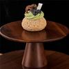 AEE4-Elegant Wood Cake Stand - High Footed Dessert Display Plate For Cakes Cupcakes And Pastries Perfect For Weddings