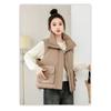 Cotton Waistcoat Women's Short Section Plus Size Autumn and Winter Loose Stand-up Collar Vest