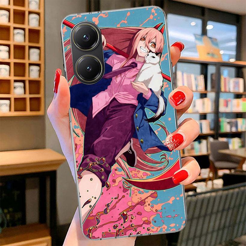 C-Chainsaw Mans Power Phone Case For Xiaomi Poco F7 Ultra X7 X6 X5 Pro M7 Redmi 15C 15 13C 13 12C 12 10C 10 9A 9C 9T 9 Shell Poc