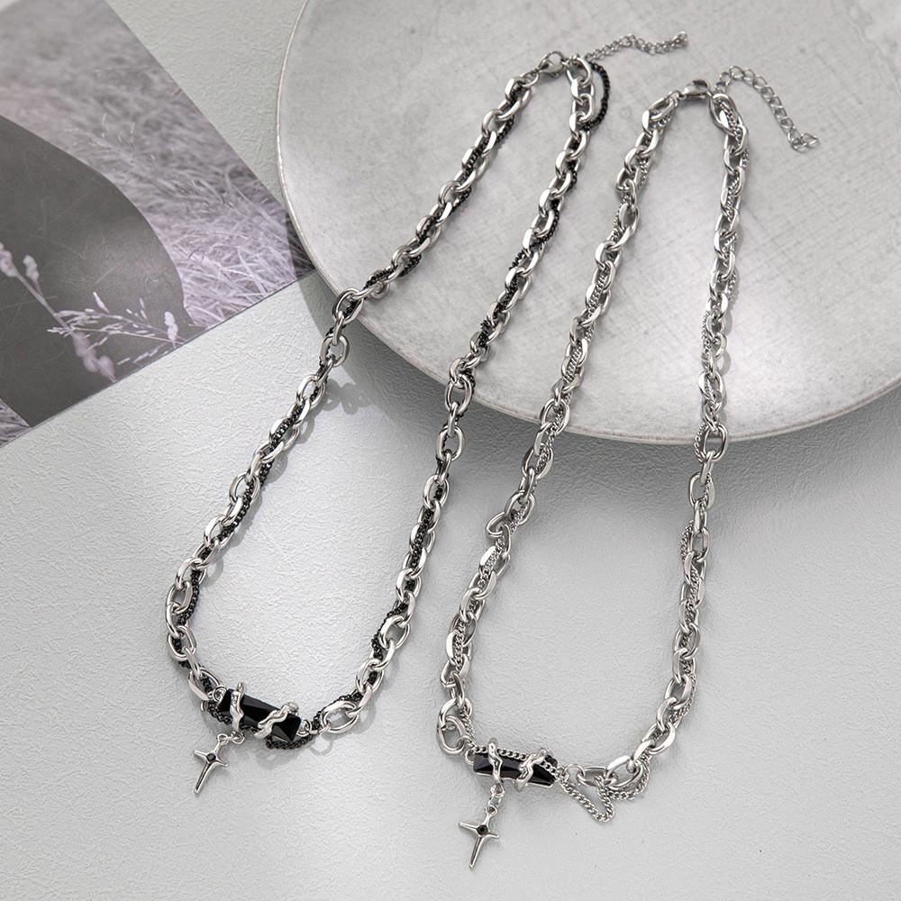 Jewelry Black Forest Necklace With Titanium Chain For Couples Female Decoration