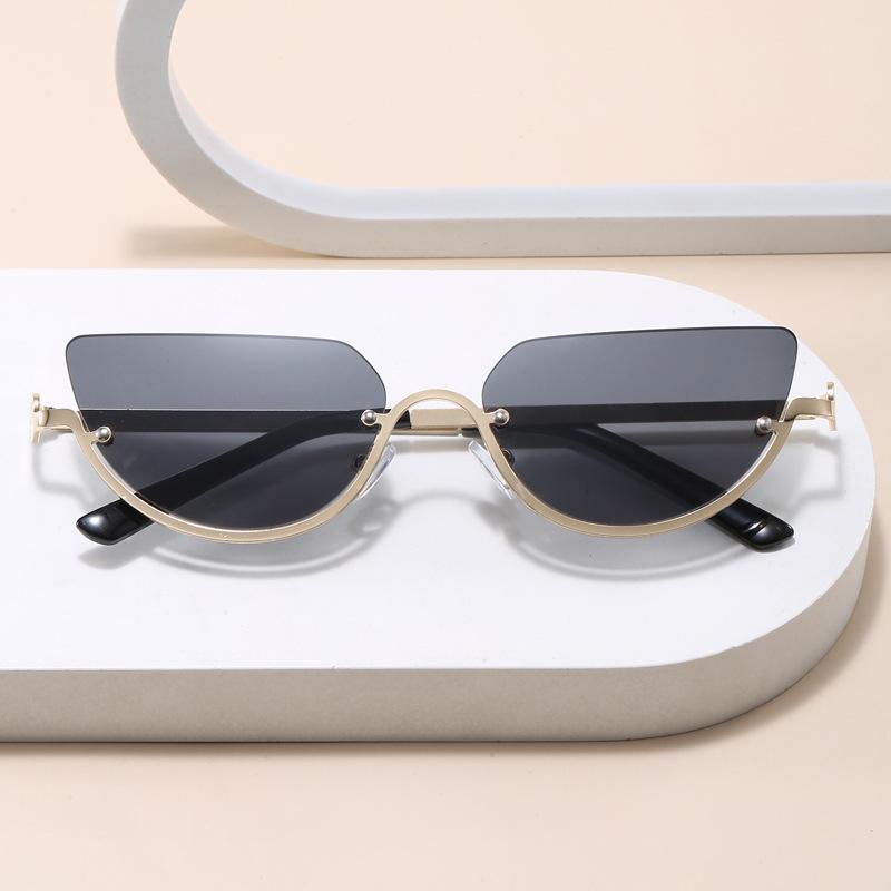 

Солнцезащитные очки женские в европейско-американском стиле, форма «кошачий глаз», полуободковые, мужские для вождения, походов, женские солнцезащитные очки