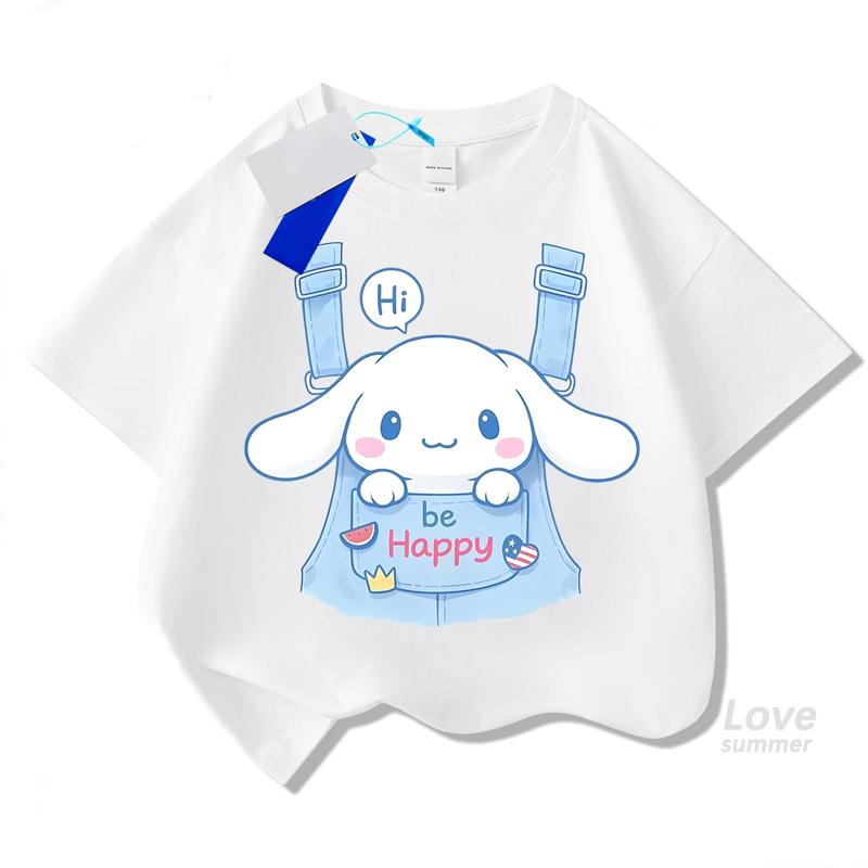 

2026 Sanrio Summer Girls Clothing Children Boys Printed T-Shirt Cartoon Short Sleeve Top 100