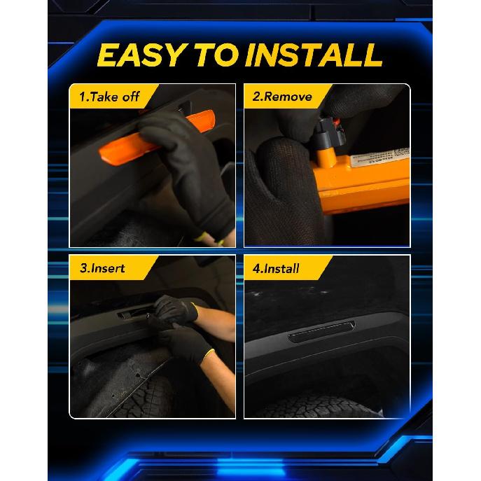 AUTOONE White LED Strip Side Marker Lights Compatible With -2025 GMC Sierra 2500HD 3500HD, Pickup Side Parking Position Lamp Front & Rear Turn Signal