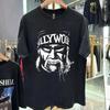 New Vintage Fashion Men's and Women's Streetwear American Hogan Hulk Hogan Black T-Shirt Print Cotton T-Shirt Unisex