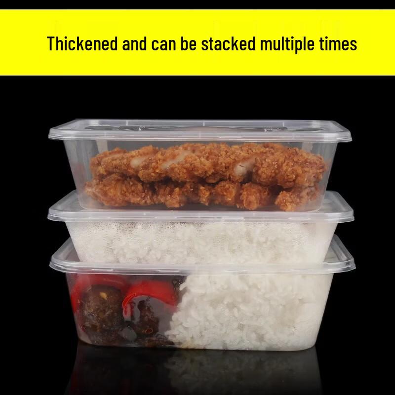 Disposable Rectangular Takeaway Food Containers with Lids