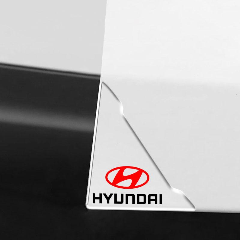 2Pcs Transparent Car Door Corner Cover Anti-Scratch Protection Sticker For Hyundai Logo IX35 Bayon Kona I30 ElantraSolaris Palisade